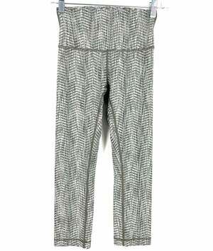 Lululemon Athletica Size 4 Taupe/Gray Print Activewear Leggings-Activewear